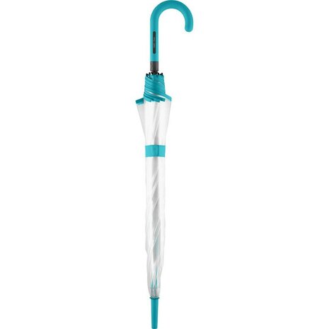 Fare Pure 7112 transparante paraplu met automatische opening lichtblauw
