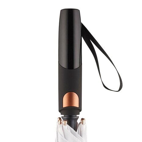 Fare Precious 7399 XL paraplu wit koper 133 centimeter handvat met ontgrendelingsknop