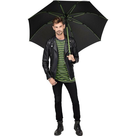 Fare Style 2384 windproof golfparaplu zwart limegroen 130 centimeter