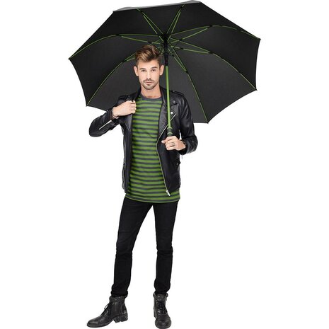 Fare Style 2384 windproof golfparaplu zwart limegroen 130 centimeter