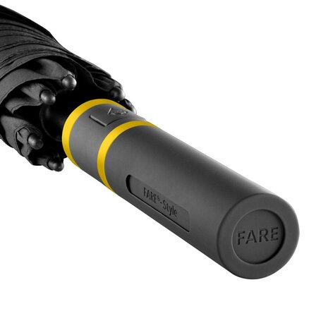 Fare Style 2384 windproof golfparaplu zwart geel 130 centimeter