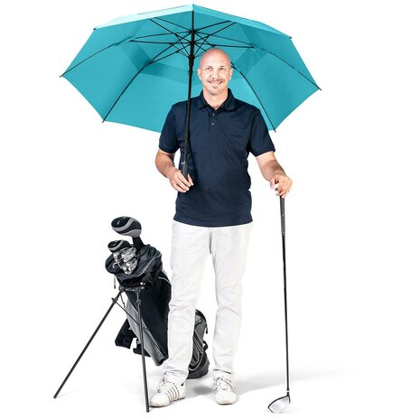 Fare Fibermatic 2339 XXL windproof golfparaplu cyaan 133 centimeter