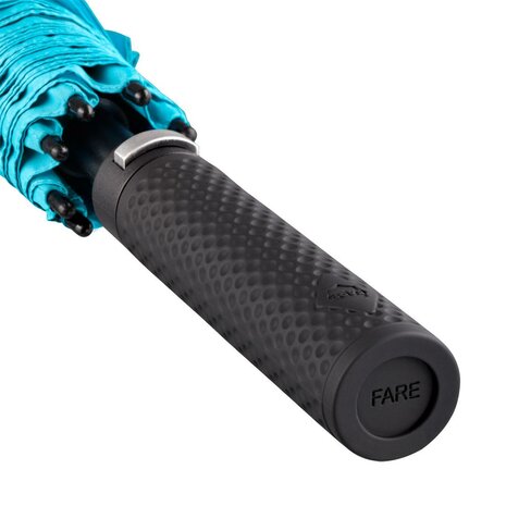Fare Fibermatic 2339 XXL windproof golfparaplu cyaan 133 centimeter handgreep met golfbalgevoel