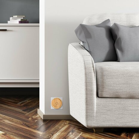 Avidsen 102498-3 draadloze en kinetische deurbel bamboe + 3 ontvangers ontvanger