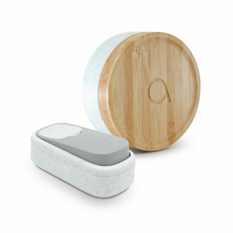 Avidsen 102498 draadloze en kinetische deurbel bamboe voorkant