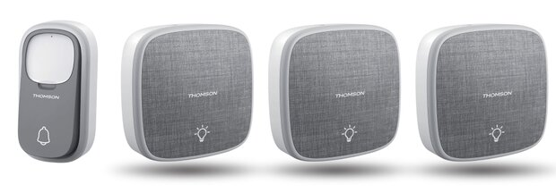 Thomson 513134 draadloze deurbel met kinetische knop en 3 batterij ontvangers