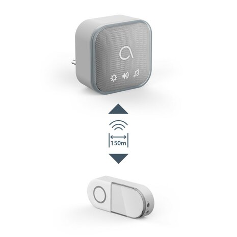 Avidsen Sona-T Plug-In draadloze deurbel met flitslicht op netstroom 150 meter bereik