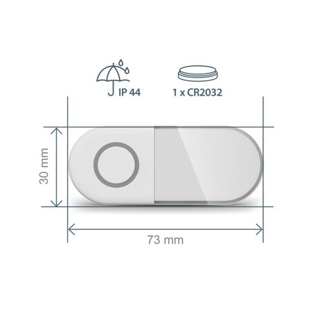 Avidsen Sona-T Plug-In draadloze deurbel met flitslicht op netstroom belknop