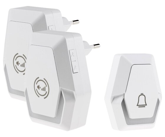 Pilota Porta draadloze deurbel 400 meter bereik met 2 ontvangers + flitslicht