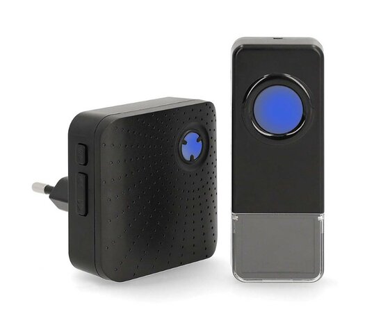 Nedis DOORB310BK3 draadloze deurbel 150 meter met drie plug-in ontvangers zwart