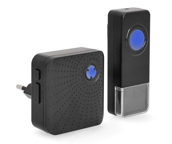 Nedis DOORB310BK3 draadloze deurbel 150 meter met drie plug-in ontvangers zwart