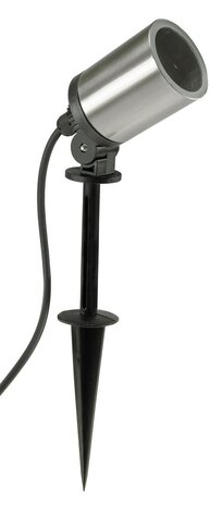 Chilitec RVS tuinspot met grondpen IP65 230V zonder lichtbron met 1,5m kabel
