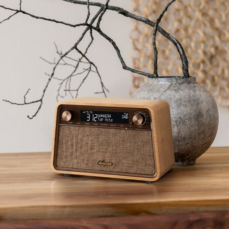 Sangean WR-201D DAB+/FM natural cherry houten kast premium radio