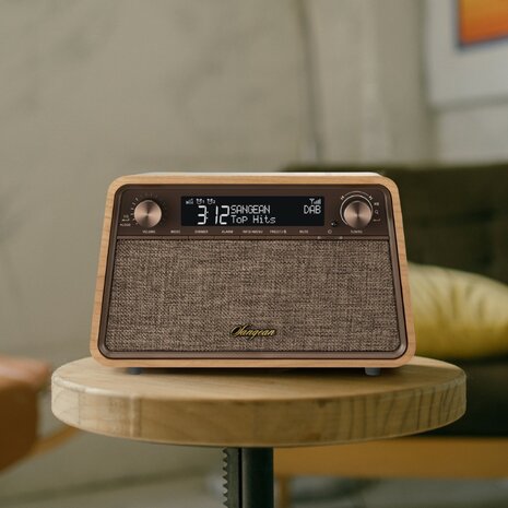 Sangean WR-201D DAB+/FM natural cherry houten kast premium radio