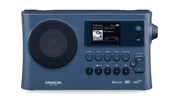 Sangean WFR-28BT Dark Blue DAB+/FM oplaadbare internetradio donkerblauw met bluetooth en app