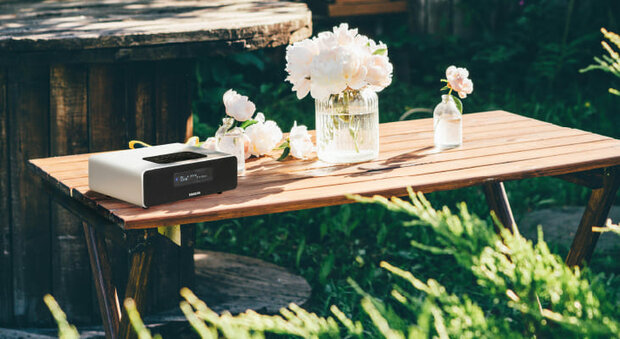 Sangean DDR-36 White DAB+/FM-RDS digitale tafelradio met bluetooth aux zwart wit