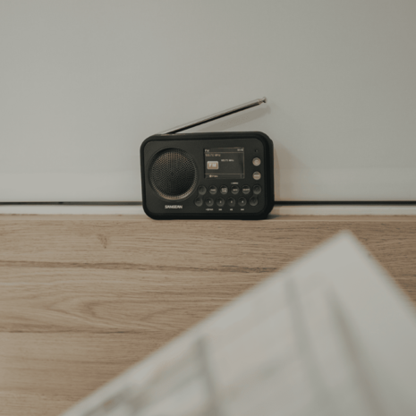 Sangean DPR-76BT Metal Grey DAB+/FM draagbare radio zwart werkt met oplaadbare accu of batterijen