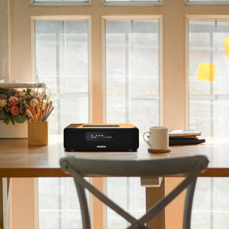 Sangean DDR-36 DAB+/FM-RDS digitale tafelradio met bluetooth aux zwart bruin