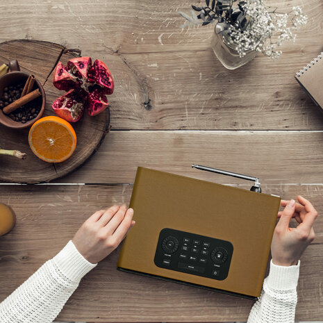 Sangean DDR-36 DAB+/FM-RDS digitale tafelradio met bluetooth aux zwart bruin