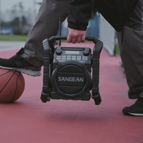 Sangean U4DBT+ FM/DAB+ stevige bouwradio zwart met bluetooth, aux en accu