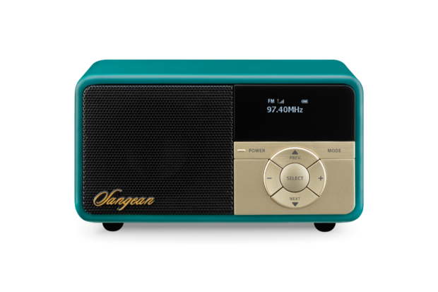 Sangean DDR-7X Green DAB+/FM-RDS oplaadbare mini radio groen met bluetooth en aux voorzijde