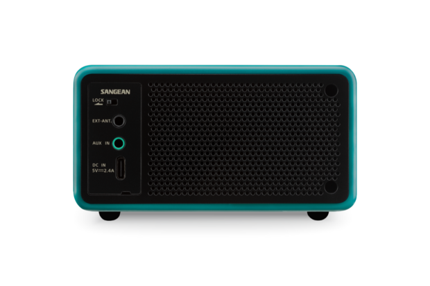 Sangean DDR-7X Green DAB+/FM-RDS oplaadbare mini radio groen met bluetooth en aux achterzijde