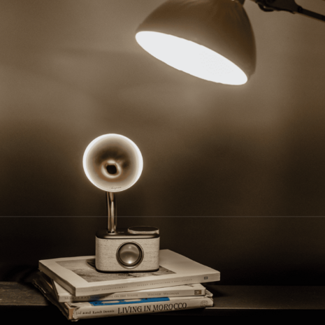 Sangean CP-100D Gramophone FM/DAB+ retro radio Fabric Black-Gold met bluetooth en aux