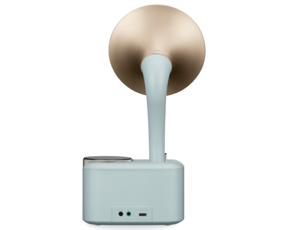 Sangean CP-100D Gramophone FM/DAB+ retro radio Minty-Gold&nbsp;met bluetooth en aux achterkant