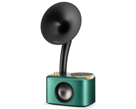 Sangean CP-100D Gramophone FM/DAB+ retro radio Ocean-Black&nbsp;met bluetooth en aux voorkant rechts