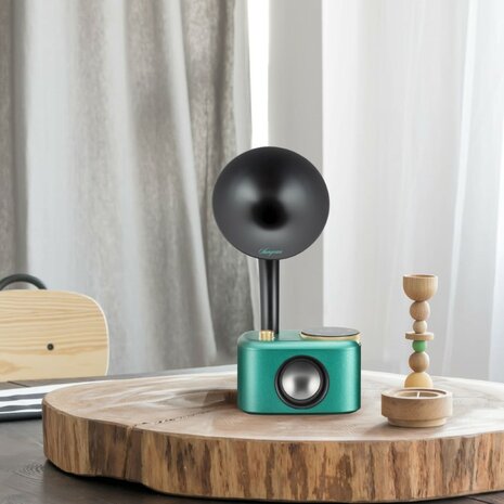 Sangean CP-100D Gramophone FM/DAB+ retro radio Ocean-Black&nbsp;met bluetooth en aux