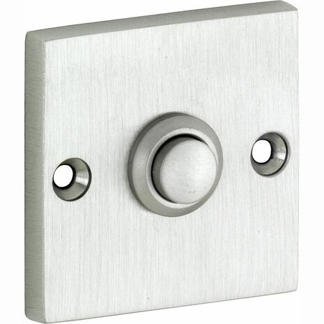 Artitec 95497 beldrukker vierkant mat nikkel messing pvd zilver