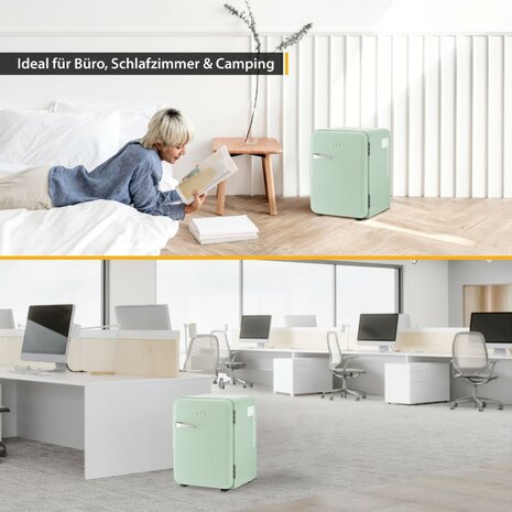 First Austria FA-5172-3-GL thermo-elektrische retro mini koelkast 40 liter lichtgroen