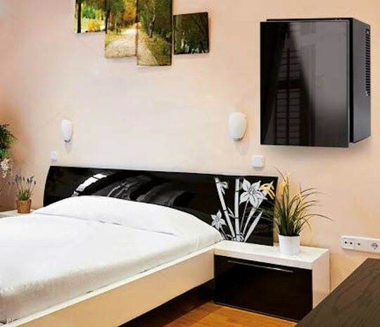 Technomax TW12G minibar zwart geschikt voor wandmontage 12 liter aan wand