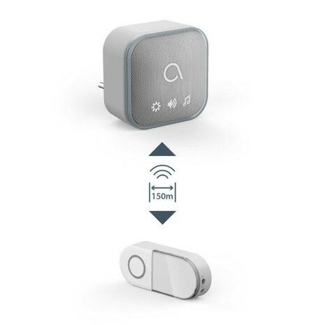 Avidsen 102512-4 Sona-T Plug-In draadloze deurbel met 4 ontvangers voor stopcontact