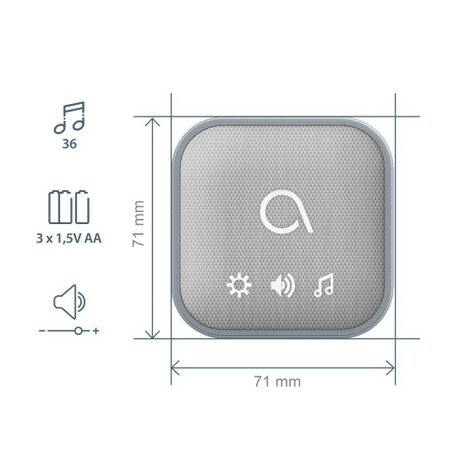Avidsen 102508-2 Sona-T Battery draadloze deurbel met 2 ontvangers op batterijen ontvanger