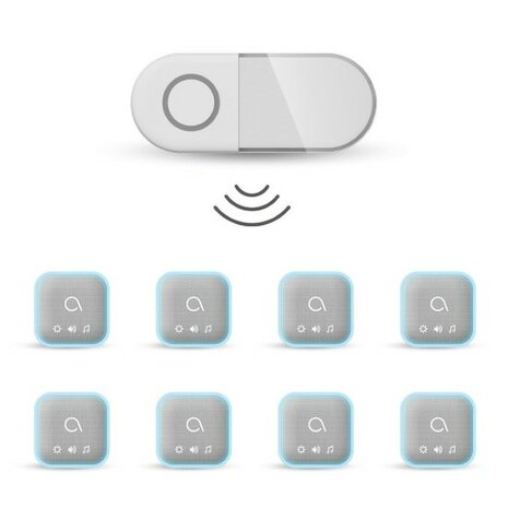 Avidsen 102512 Sona-T Plug-In draadloze deurbel met flitslicht op netstroom