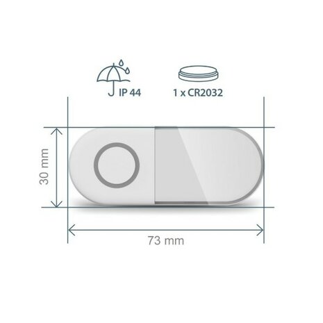 Avidsen 102512 Sona-T Plug-In draadloze deurbel met flitslicht op netstroom