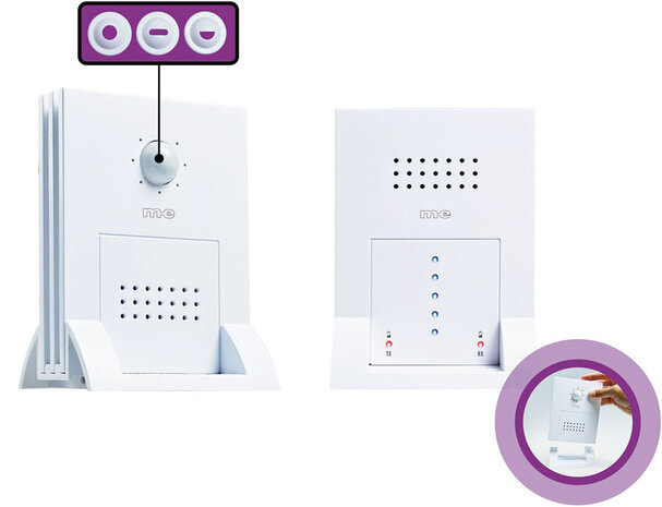 M-E DGF-300 draadloze bewegingsmelder 41058 voorkant zender ontvanger