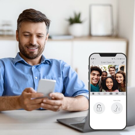 Extel 720330 Open 3K bedrade video intercom met toetsenbord en 7 inch scherm app