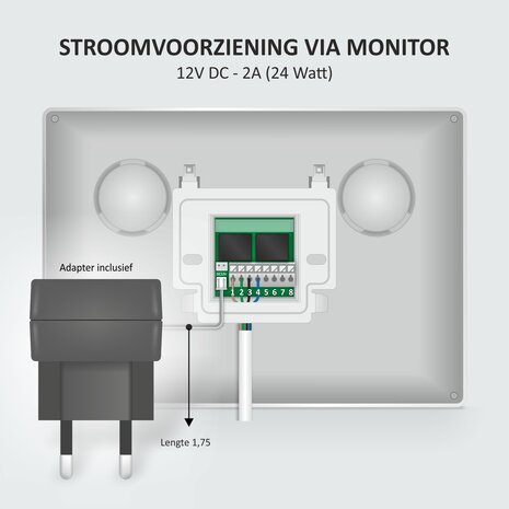 Elro DV4000-3 bedrade intercom deurbel voor 3 appartementen met schermen stroomvoorziening monitor