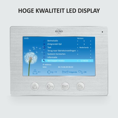 Elro DV4000IP4 bedrade intercom deurbel voor 4 appartementen met schermen en app display