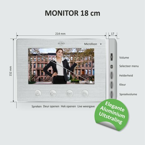 Elro DV4000IP3 bedrade intercom deurbel voor 3 appartementen met schermen en app monitor