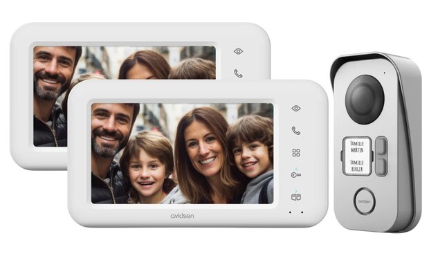 Avidsen 112303-2 &Eacute;lia bedrade intercom met camera voor 2 appartementen
