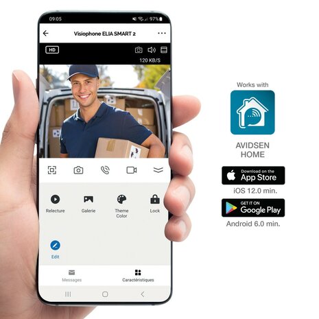 Avidsen 112302 Elia Smart 2 Wifi bedrade intercom met camera + app Avidsen Home App