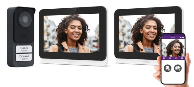 Philips WelcomeEye Connect 3K bedrade deurbel met camera voor 2 appartementen