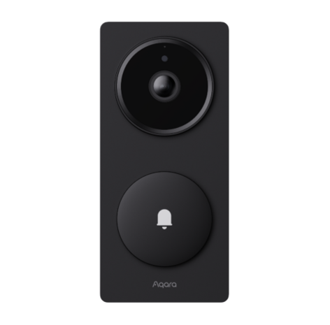 Aqara Smart Video Doorbell G410 Select - bedrade & draadloze videodeurbel met gong - zwart voorzijde