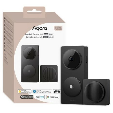 Aqara Smart Video Doorbell G410 Select - bedrade & draadloze videodeurbel met gong - zwart verpakking