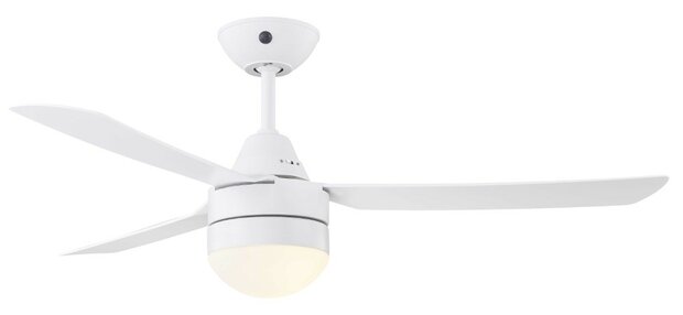 Beacon Bayside Megara Light plafondventilator wit 122 cm 531016 met ledlamp aan