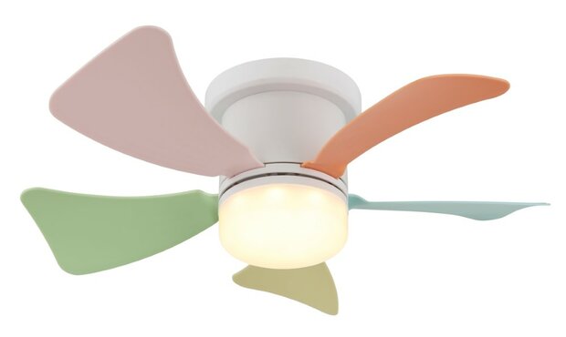 Globo Hines Led plafondventilator multicolor 40,6 cm lichtstand