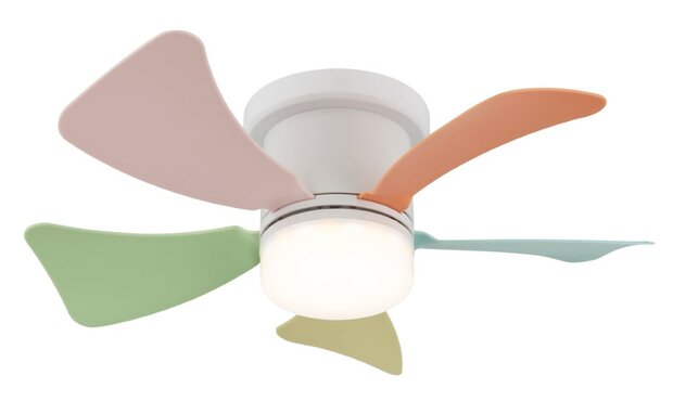 Globo Hines Led plafondventilator multicolor 40,6 cm lichtstand